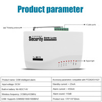 Système d'alarme anti-intrusion GSM sans fil avec télécommande, détecteur de porte et capteur d'alarme PIR
