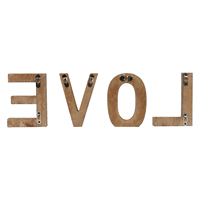 Décoration murale rustique pour la maison, artisanat en gros, lettres d'alphabet en bois découpées au laser, signe d'amour en bois pour la décoration de table