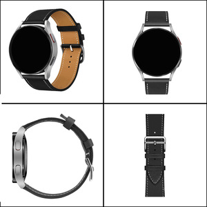 Correa de cuero genuino para <span class=keywords><strong>Samsung</strong></span> para Huawei Garmin GT Relojes 20-22mm Tamaño universal Tipo de negocios Hebilla de PIN Bandas de reloj inteligente - Product Image 3