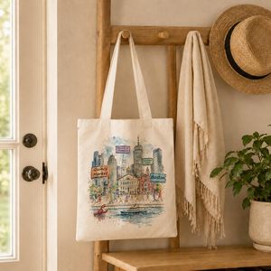 <span class=keywords><strong>Bolsa</strong></span> <span class=keywords><strong>de</strong></span> Lona Urbana, <span class=keywords><strong>Bolsa</strong></span> <span class=keywords><strong>de</strong></span> Compras Reutilizable para el <span class=keywords><strong>Trabajo</strong></span>, Viajes, Regalo con Diseño <span class=keywords><strong>de</strong></span> Paisaje Urbano para Amigos - Product Image 4