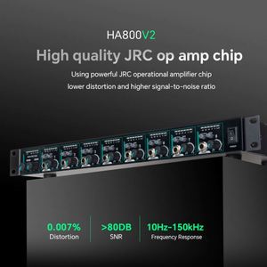<span class=keywords><strong>Amplificateur</strong></span> de distribution d'écouteurs professionnel 1u 8 canaux HA800 V2 pour scène, studio et moniteur - Product Image 3