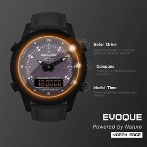 <span class=keywords><strong>Reloj</strong></span> NORTH EDGE Cronómetro <span class=keywords><strong>Digital</strong></span> Solar para Hombre, Resistente al Agua 50M, EVOQUE con Brújula, Energía Solar, Retroiluminación Luminosa, <span class=keywords><strong>Reloj</strong></span> Inteligente - Product Image 2