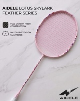 Raquette de badminton JZETY Lotus Skylark Feather Series 100% fibre de carbone, 82g, légère, rigueur modérée, haute tension, élégante