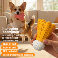 Jouet à mâcher pour chien en forme de raquette de badminton, jouet durable en TPR avec cloche, pour nettoyer les dents des chiens