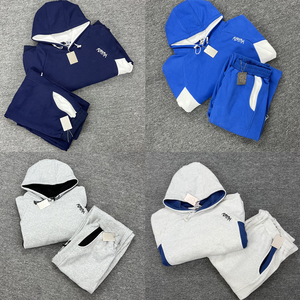 Completo Sportivo Invernale <span class=keywords><strong>da</strong></span> Uomo Due Pezzi di Alta Qualità OEM con Felpa Pullover con Cappuccio e <span class=keywords><strong>Pantaloni</strong></span> della Tuta Mertra Casual per Fitness - Product Image 2