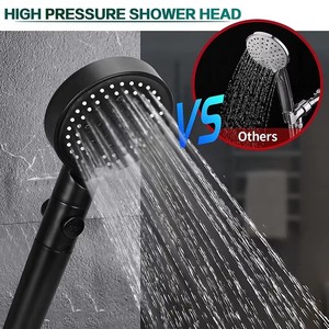 Superhome Accessoires de salle de bain Pommeau de douche à main 6 modes réglable haute pression économie d'eau arrêt à une touche massage chromé - Product Image 2