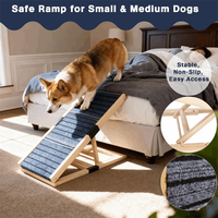 Rampe portable pour animaux de compagnie, rétractable, antidérapante, en bois, escalier pour chien, pour utilisation en extérieur et en intérieur