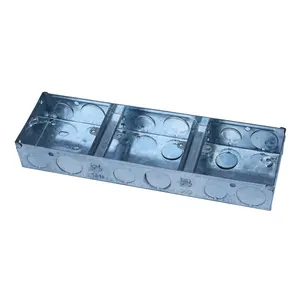 1+1+1 Metallic Outlet Boxes BS4662 British Standard 35mm 47mm depth electrical metal back Box