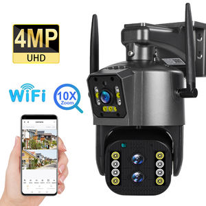 Cámara Wifi Exterior <span class=keywords><strong>ICsee</strong></span> Blanca Inalámbrica de 2 Lentes con Rotación PTZ de 360 Grados, Zoom Digital 10x, Color Completo, 4MP - Product Image 1