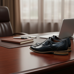 Uganda Office Square Toe Flat Leather <b>Shoes</b> with Genuine Leather Upper Slip-On Closure Light High Capacity Ready <b>Stock</b> - Product Image 1