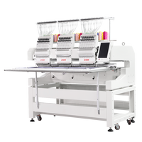 Nouvelle machine à broder industrielle informatisée automatique à 12/15 aiguilles pour casquettes et broderies plates, 1200 tr/min, 3 têtes automatiques