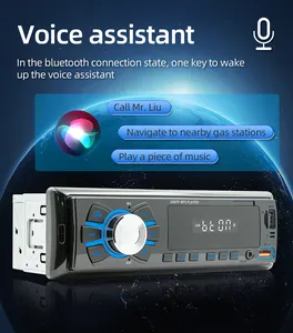 Bqcc 1din 12V Auto Radio Mp3 Speler Fm Ontvanger Usb Sd Aux-In Tape Recorder Ai Stem App Lokaliseren Power Protect Stereo D3101