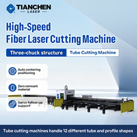 Machine de découpe laser automatique CNC à trois chucks pour tubes, commande Cypcut, refroidissement par eau, acier inoxydable THK pour la fabrication métallique