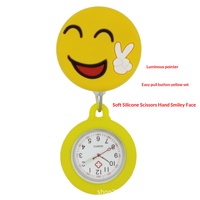 Montre d'infirmière extensible en caoutchouc souple, motif animal de dessin animé, montre de poche pour infirmière et médecin