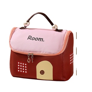 Large Capacity New Design Cute Cottage-Style Soft <b>Wash</b> Canvas Makeup <b>Bag</b> Portable Cosmetic Storage with Open Closure <b>for</b> Girls - Product Image 4