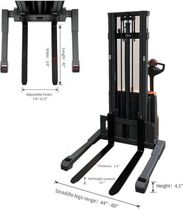 Nuevas llegadas: Carretilla elevadora eléctrica de batería pequeña de 1.5 toneladas (2000 kg) con horquilla larga para palets y apilador. - Product Image 6