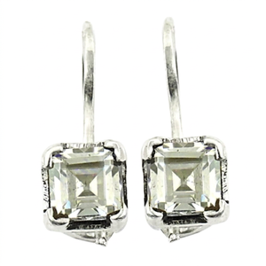 Boucles d'oreilles pendantes classiques Art Palace en zircon naturel taille Asscher, plaqué argent, argent tibétain, bijoux de mariage pour femme, tendance - Product Image 3