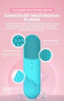 Brosse nettoyante visage en silicone 5 niveaux avec massage chauffant et exfoliation vibrante pour un nettoyage en profondeur