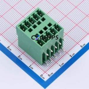 ZX-DGRH-3.81-5P Plug-in Terminal Block Bent Lead Through Hole,P=3.81mm Board-to-Board / Socket - Closed 2x5P 3.81mm Green - Product Image 1