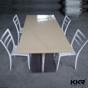 8 plazas <span class=keywords><strong>restaurante</strong></span> mesas de comedor y sillas de piedra de acrílico superficie sólida mesa de comedor - Product Image 5