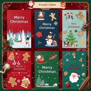 Conjunto de Cartões de Saudação de Luxo com Envelopes e Adesivos de Selagem em Folha Dourada, Embalagem de Presentes para Festas, Atacado para o Natal - Product Image 2