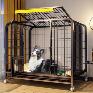 Cage pour <span class=keywords><strong>chien</strong></span> d'intérieur de taille moyenne avec fermeture à bouton Toilette à motif solide Chenil intégré pour petits chiens comme Shiba Inu et <span class=keywords><strong>Corgi</strong></span> - Product Image 1