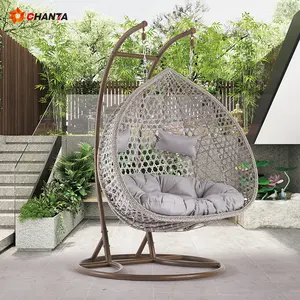 Mobilier de patio extérieur de luxe 2 places Swing Sling Seat Canopy Swing Chair