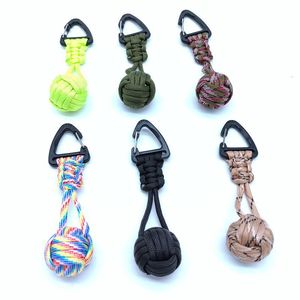 Paracord Braided Keychain 7-Core Zinc Alloy Carabiner Durable Round Promotional Keychains - Product Image 2