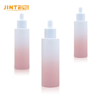 Flacon compte-gouttes de luxe en verre rose dégradé de 15 ml, 30 ml, 40 ml, 50 ml pour sérum et lotion cosmétique