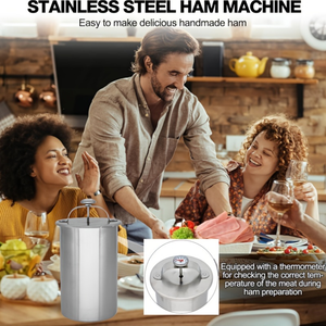 Presse à viande en acier inoxydable avec thermomètre intégré - Idéale pour la cuisson <span class=keywords><strong>maison</strong></span> de jambon, saucisses et galettes - Product Image 4