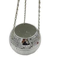 Boule disco miroir artistique à faire soi-même, plante suspendue en plastique, ornements pour la décoration de jardin et de maison, cadeaux pour mariage et Noël