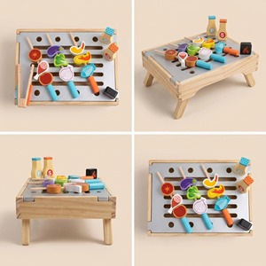 Parrilla <span class=keywords><strong>de</strong></span> Barbacoa <span class=keywords><strong>de</strong></span> Madera Montessori, <span class=keywords><strong>Juguete</strong></span> Educativo Interactivo Ecológico para la Educación Temprana <span class=keywords><strong>de</strong></span> los Niños |   OEM ODM Venta al por Mayor - Product Image 2
