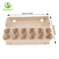 Boîte à œufs en pulpe moulée en papier recyclé écologique SUMKOKA à 12 cellules, compostable, jetable, pour l'emballage des œufs