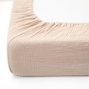 Drap <span class=keywords><strong>de</strong></span> lit <span class=keywords><strong>double</strong></span> couche en <span class=keywords><strong>gaze</strong></span> <span class=keywords><strong>de</strong></span> coton pur 60 fils, housse <span class=keywords><strong>de</strong></span> berceau en mousseline, motif uni, vente chaude, plusieurs couleurs et tailles, amovible - Product Image 3