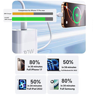 Cargador Portátil de Doble Puerto con Carga Rápida 3.0 de 30W, Enchufe EU/US, Bajo MOQ, para iPhone 15 14 17 16 Pro Max, Samsung S26 S25 Ultra, iPad