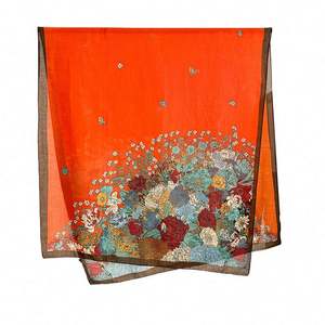 สินค้ามาใหม่ ขายส่ง ผ้าพันคอผ้าฝ้ายและผ้าลินิน ขนาด 180*85 ซม. ลายดอกไม้ ผ้าคลุมไหล่สำหรับผู้หญิง รุ่น YHK0016 - Product Image 4