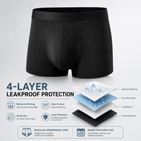 Caleçons Boxers Anti-Fuites à Faible MOQ, 300 ml, 5 Couches, Séchage Rapide, Contrôle des Odeurs