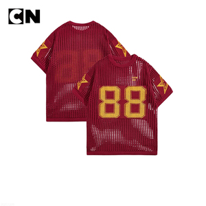 BSCI Certification <b>Sweater</b> Manufacturer Custom logo Men Short Sleeve <b>Vintage</b> Lightweight Baggy Crochet Football Jersey <b>Sweater</b> - Product Image 4