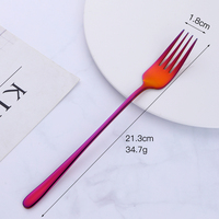 Fourchette à fruits coréenne en acier inoxydable, fourchette de table dorée pour dessert, idéale pour hôtels, fêtes et cuisine - Vente en gros
