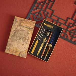 Ensemble de stylos plume rétro haut de gamme de style britannique, stylo d'écriture créatif personnalisé, stylo de calligraphie - Product Image 3