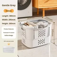 Panier à linge pliable en plastique grande capacité avec poignée pour le tri et le rangement des vêtements domestiques, design moderne et écologique