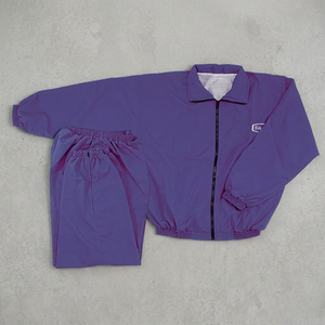 Survêtement unisexe violet léger et écologique, grande taille, manches longues, taille élastique, respirant, décontracté, couleur unie, demi-zip - Product Image 4