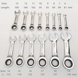 Oemshort Handle Combination <strong>Ratchet</strong> <strong>Wrench</strong> 6-19mm Chrome Vanadium Steel Box And Open End Spanner Hand Tools - Product Image 3