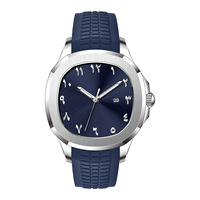 Jam Tangan Sport Pria Minimalis Klasik Persegi Bercahaya Quartz dengan Tanggal Arab, Silikon Mewah Modis