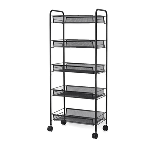 Carrito de Almacenamiento Multifuncional con Ruedas, Estante Metálico de Varios Niveles, Carrito de Cocina con Cesta para Almacenamiento de Vegetales - Product Image 1
