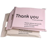 Nouveau sac d'expédition à poignée en poly enveloppe rose en poly personnalisée sacs d'expédition de remerciement recyclables pour vêtements