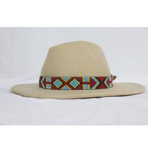 Chapeau Fedora de qualité supérieure de luxe avec perles multicolores Déclaration de mode unique fabriquée à la main pour une utilisation décontractée et en plein air - Product Image 3