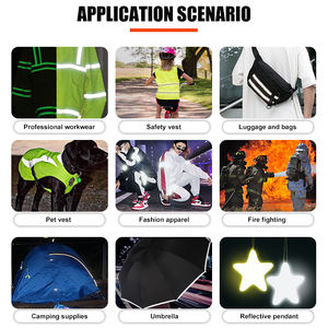 <span class=keywords><strong>Tissu</strong></span> lumineux en coton vert jaune longue lueur dans le ruban de <span class=keywords><strong>tissu</strong></span> sombre pour vêtements de veste - Product Image 4