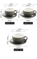 Ensemble tasse et soucoupe en céramique à texture granitique nordique, plusieurs capacités, cuisson haute température, pour café et restaurant