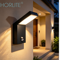 Applique murale extérieure moderne et élégante en forme de L avec détecteur de mouvement IP65, lampe LED pour porche, villa, porte d'entrée, jardin